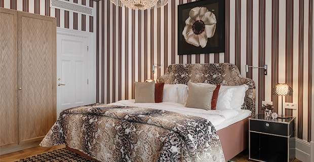 Starka färgval och mönster ska skapa en helt ny rumsupplevelse på Grand Hôtel.